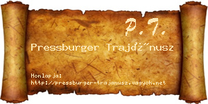 Pressburger Trajánusz névjegykártya